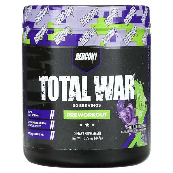 Redcon1 Total War, Preworkout, Sour Gummy Bear, 15.77 oz (447 g)