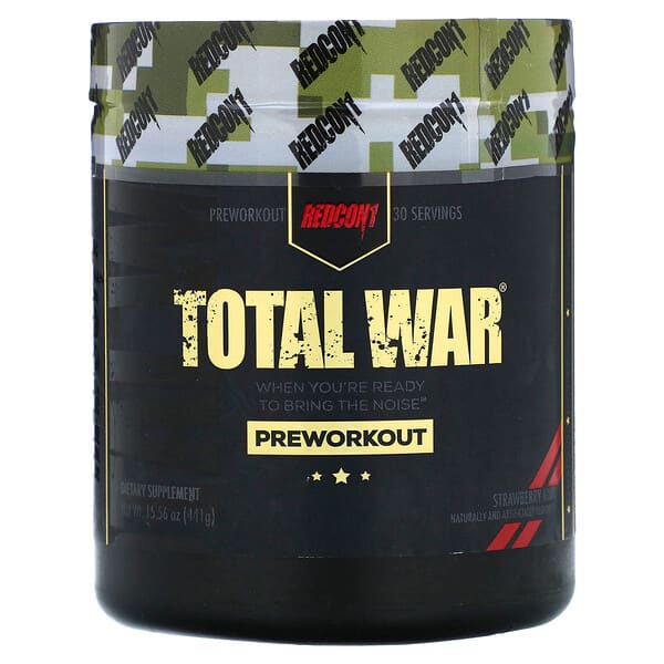 Redcon1 Total War, Preworkout, Strawberry Kiwi, 15.56 oz (441 g)