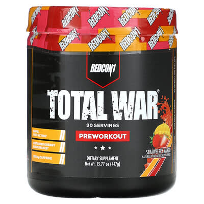Redcon1, Total War®, Pre-Workout, Strawberry Mango, 447 g (15.77 oz)