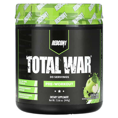 Redcon1, Total War®, Pre-Workout, Green Apple Flavor, 15.66 oz (444 g)