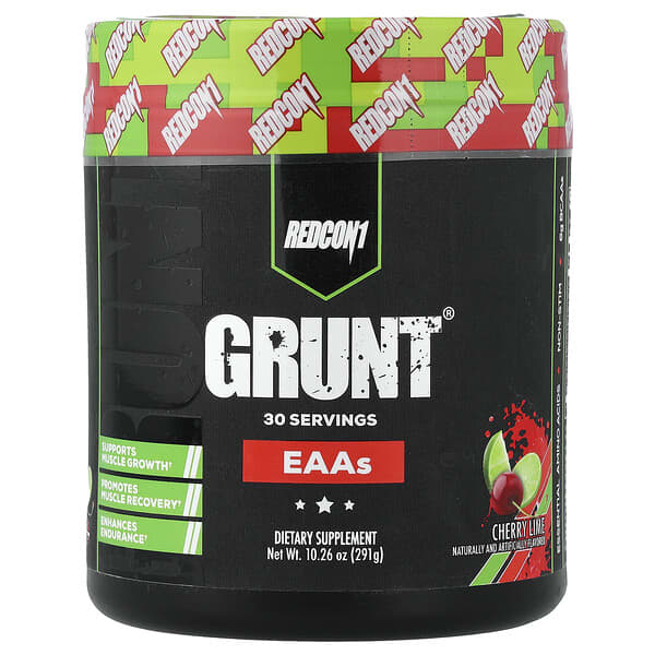 Redcon1, Grunt®, EAAs, Cherry Lime, 10.26 oz (291 g) — product photo 1