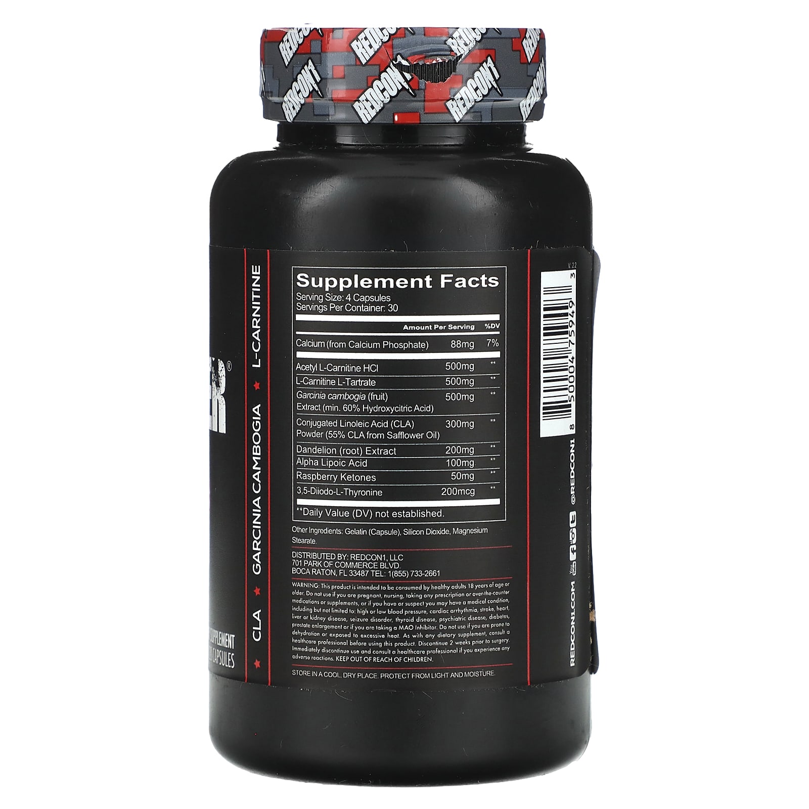 Redcon1, Silencer, NonStim Fat Burner, 120 Capsules