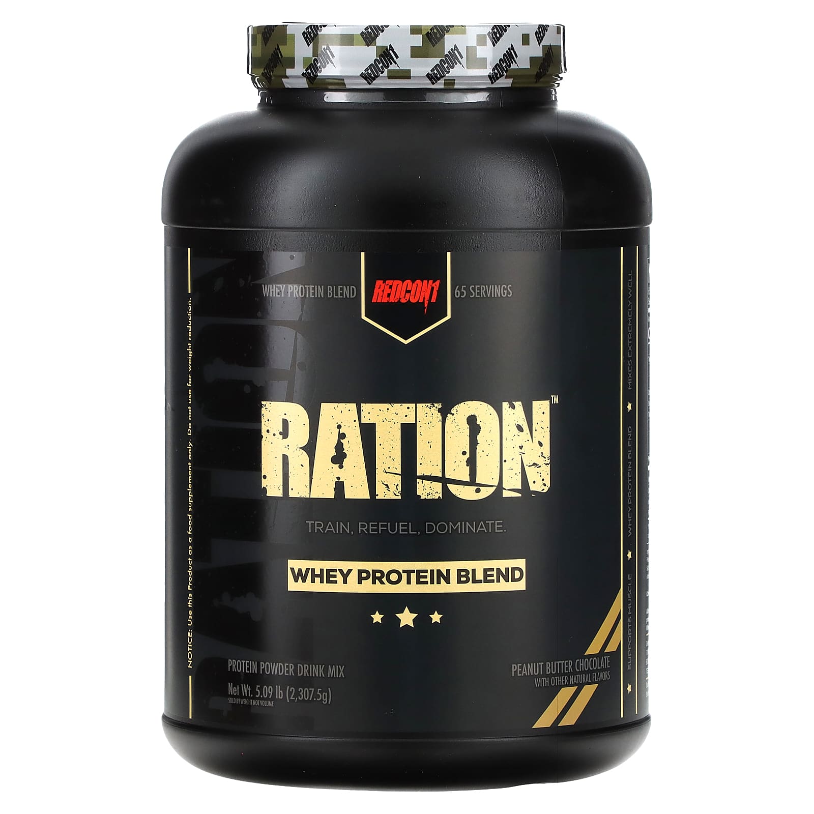 Ration（レーション）、ホエイプロテインブレンド、ピーナッツバターチョコレート、2,307.5g（5.09ポンド）