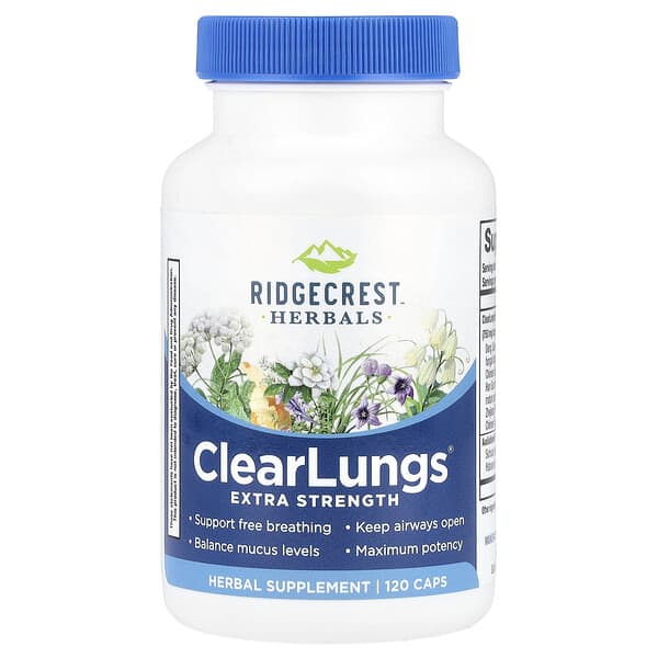 RidgeCrest Herbals, ClearLungs®，特強型，120 粒膠囊