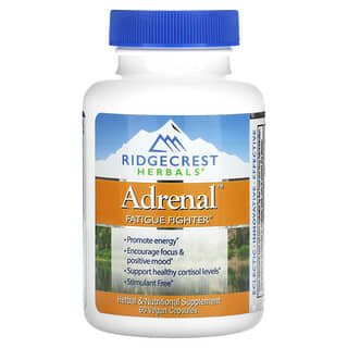 RidgeCrest Herbals, Adrenal, Combate a Fadiga, 60 Cápsulas Veganas
