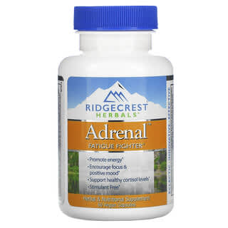 RidgeCrest Herbals, 腎上腺，舒緩疲勞，60 粒素食膠囊