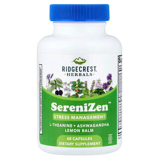 RidgeCrest Herbals, SereniZen, Refuerzo para el control del estrés, 60 cápsulas