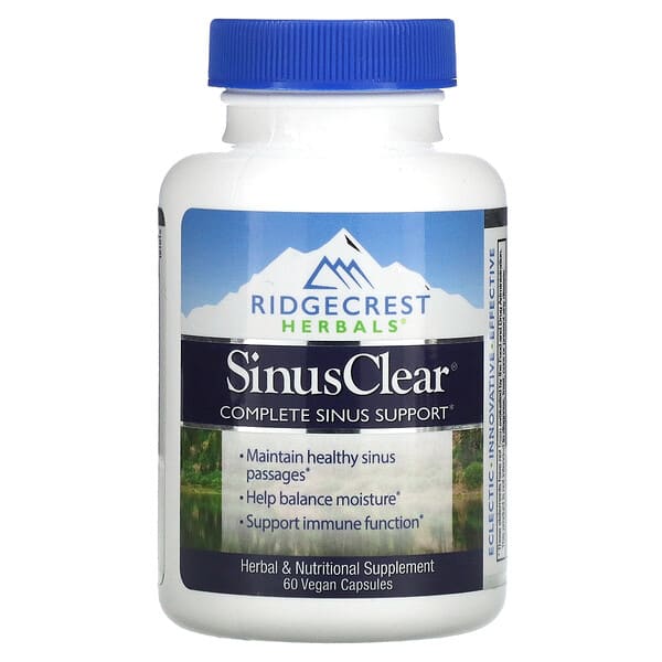 RidgeCrest Herbals, SinusClear、植物性カプセル60粒