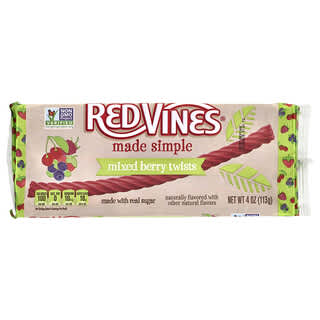 Red Vines, Bandeja de regaliz, Hecho simple, Toque de bayas mixtas, 113 g (4 oz)