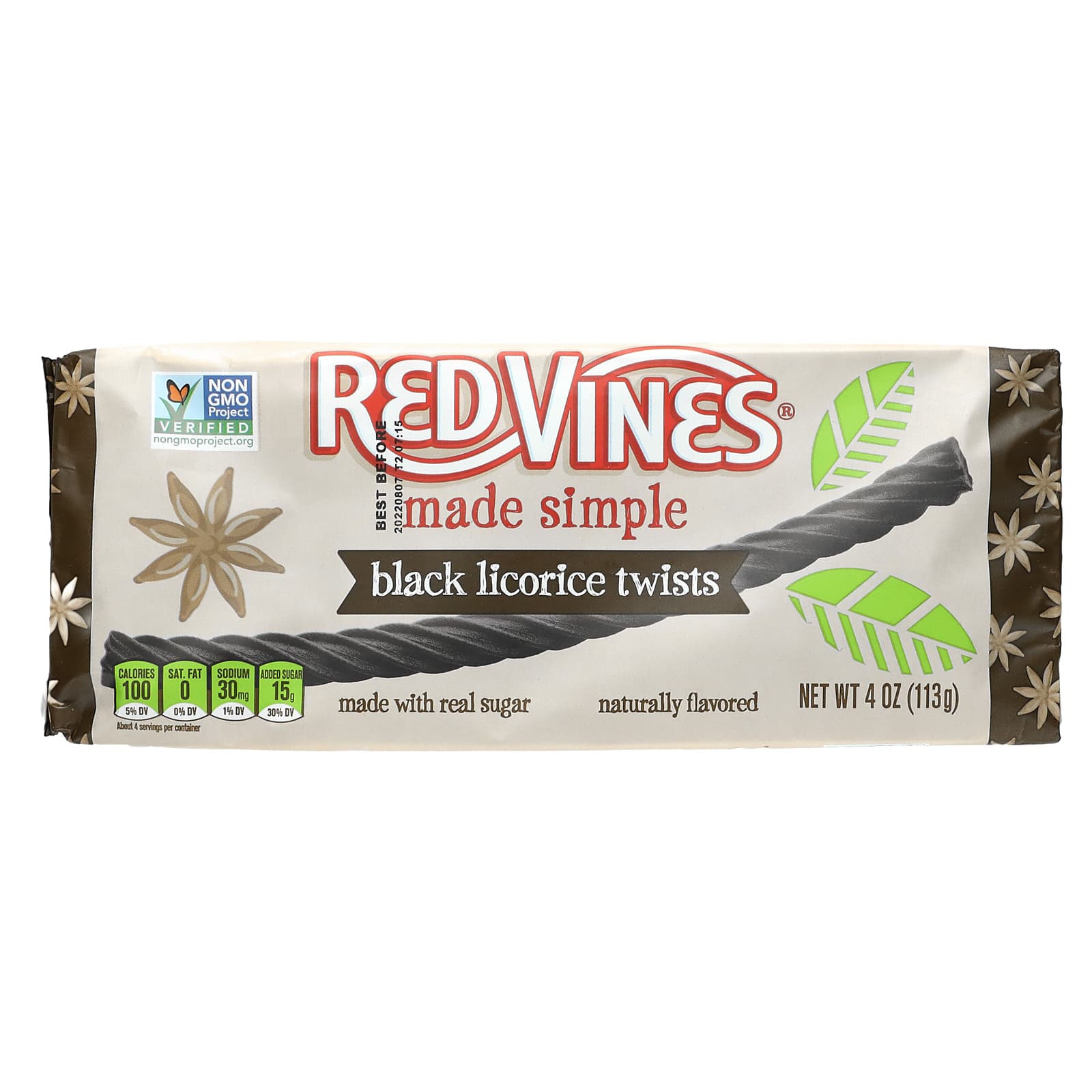 Red Vines, Licorice Tray, Made Simple, Black Licorice Twists, 4 oz (113 g)