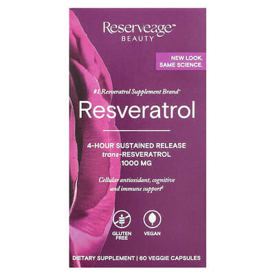 Reserveage Beauty, Resveratrol, 60 Vegetarian Capsules