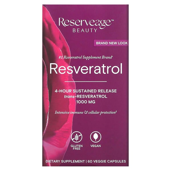Reserveage Nutrition, Resveratrol, Trans-Resveratrol, 500 mg, 60 Veggie Capsules
