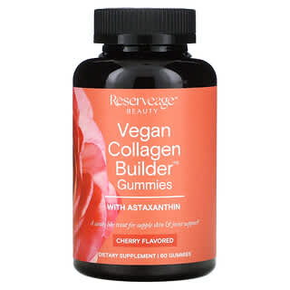 Reserveage Beauty, アスタキサンチン配合Vegan Collagen Builder（ヴィーガンコラーゲンビルダー）グミ、チェリー、60粒