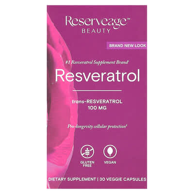 Reserveage Beauty, Resveratrol, 30 Veg Capsules
