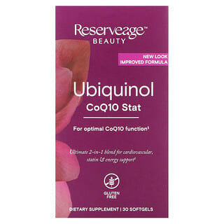 Reserveage Beauty, Ubiquinol, CoQ10 Stat, 30 Cápsulas Softgel
