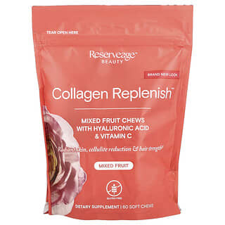 Reserveage Beauty, Collagen Replenish™（コラーゲンリプレニッシュ）チュアブルサプリメント、ミックスフルーツ、ソフトチュアブル60粒