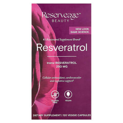 Reserveage Beauty, Resveratrol, 120 Veggie Capsules