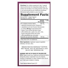 Reserveage Nutrition, Resveratrol, Trans-Resveratrol, 250 mg, 120 pflanzliche Kapseln