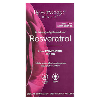 Reserveage Beauty, Resveratrol, Trans-resveratrol, 250 mg, 120 cápsulas vegetales