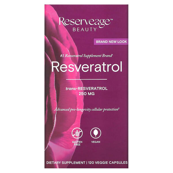 Reserveage Nutrition, Resveratrol, Trans-Resveratrol, 250 mg, 120 pflanzliche Kapseln
