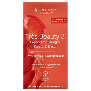 Reserveage Beauty, Tres Beauty 3™ with Biotin & Hyaluronic Acid, 90 Capsules