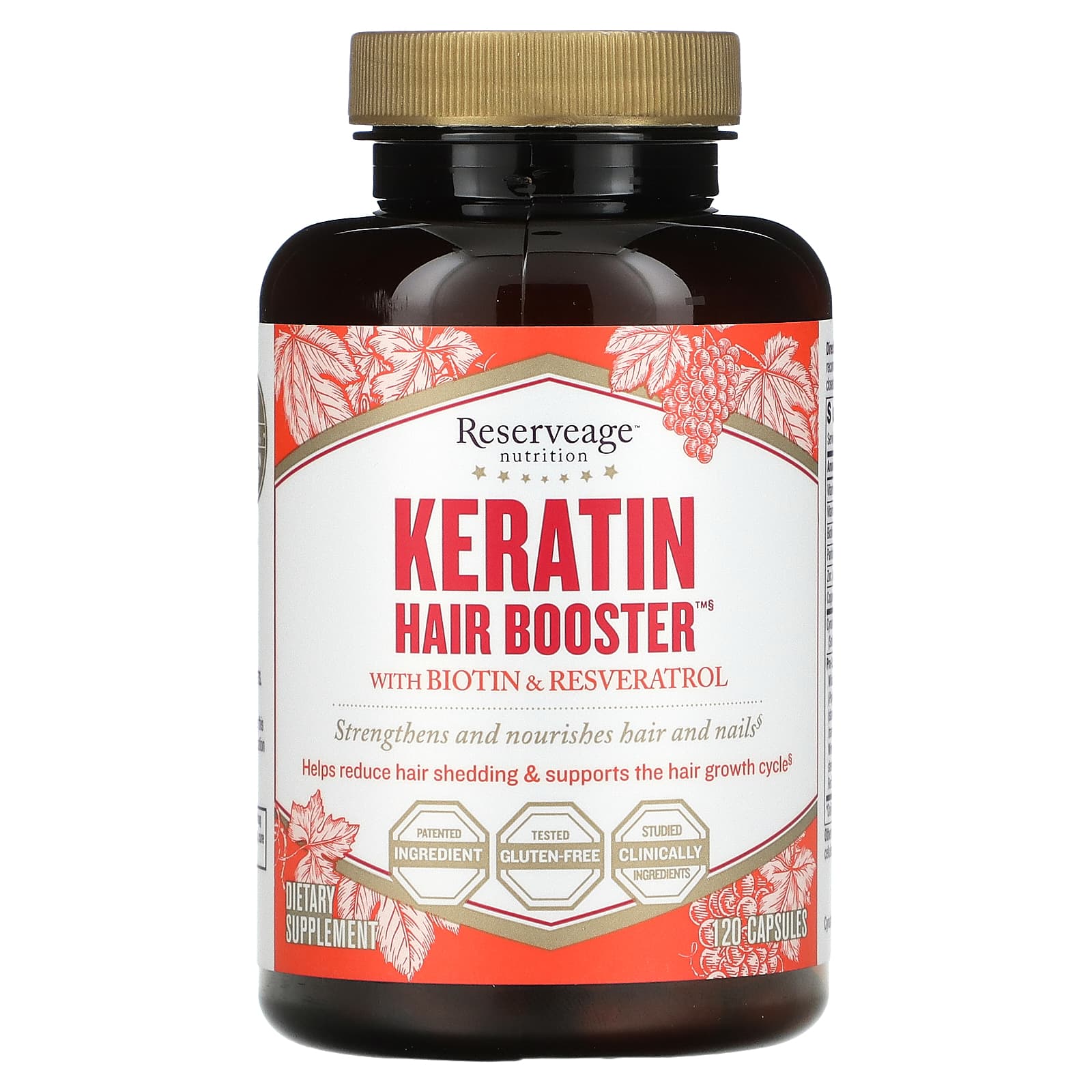 ReserveAge Nutrition, Keratin Hair Booster with Biotin & Resveratrol ...