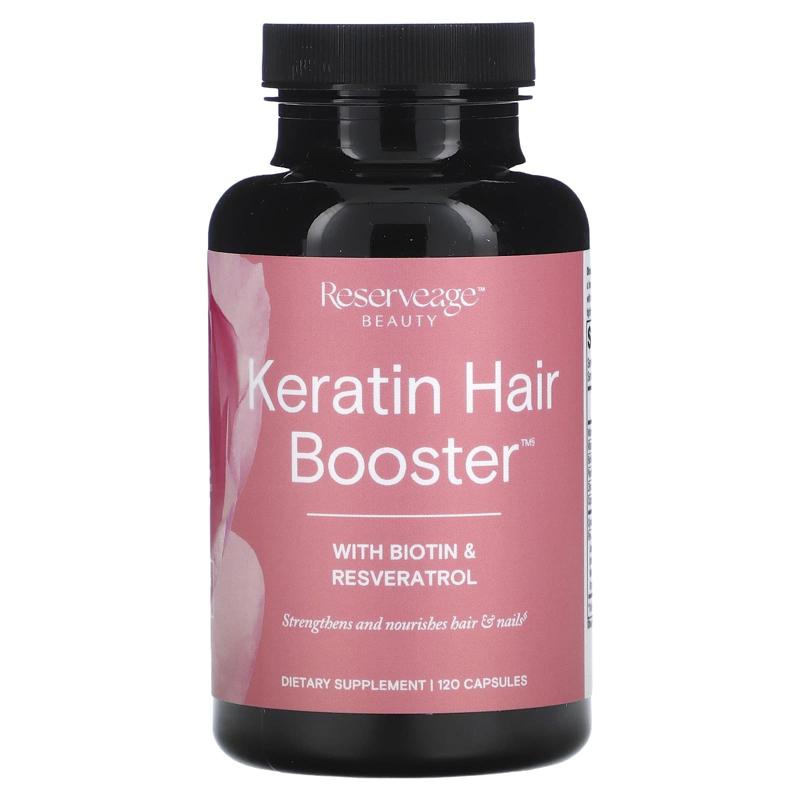 Reserveage Nutrition, Keratin Hair Booster with Biotin & Resveratrol, 120  Capsules