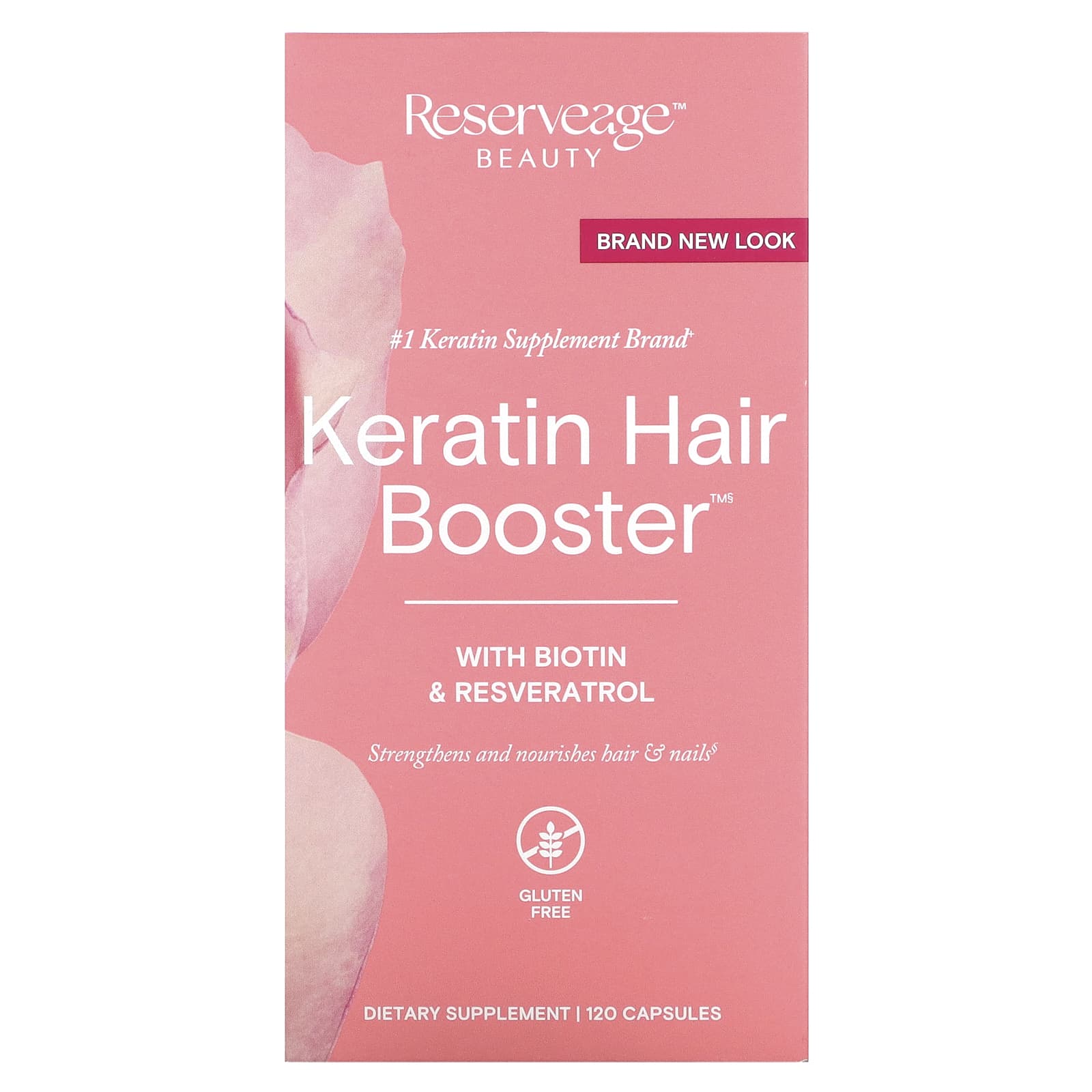 Reserveage Nutrition, Keratin Hair Booster with Biotin & Resveratrol, 120  Capsules
