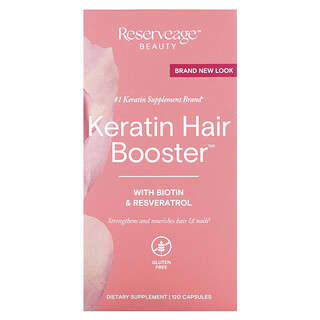ReserveAge Nutrition, Кератиновый усилитель для волос с биотином и ресвератролом, 120 капсул