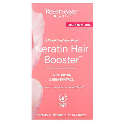 Reserveage Beauty, Keratin Hair Care Capsules with Biovitamins and Resveratrol, 60 Capsules