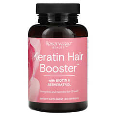 Reserveage Nutrition, Booster capillaire à la kératine avec biotine et resvératrol, 60 capsules