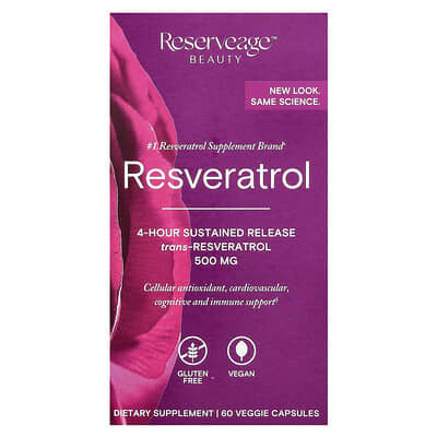 Reserveage Beauty, Resveratrol, 60 Vegetarian Capsules