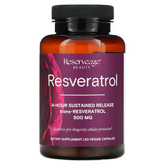 Reserveage Nutrition, Resveratrol, Trans-Resveratrol, 500 mg, 60 Veggie Capsules