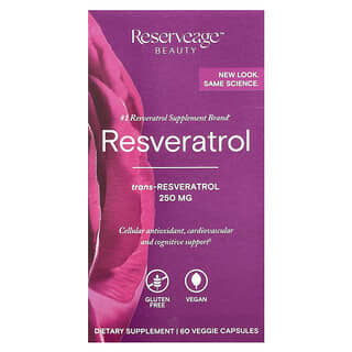 Reserveage Beauty, Resveratrol, Trans-Resveratrol, 60 Veggie Capsules