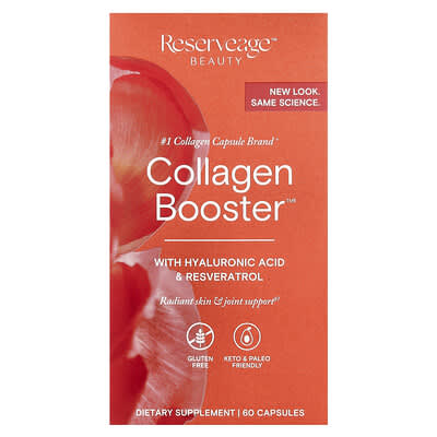Reserveage Beauty, Collagen Booster with Hyaluronic Acid and Resveratrol, 60 Capsules