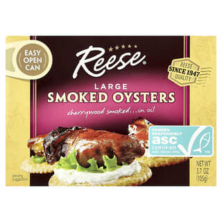 Reese, Large Smoked Oysters, 105 g (3.7 oz)