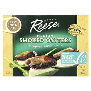 Reese, Medium Smoked Oysters, 3.7 oz (105 g)