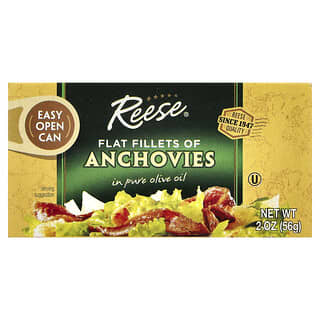 Reese, Flat Fillets of Anchovies in Pure Olive Oil, 2 oz (56 g)