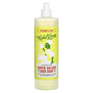 Rebel Green, Detergente para platos súper lujoso, menta y limón, 16 fl oz (473 ml)