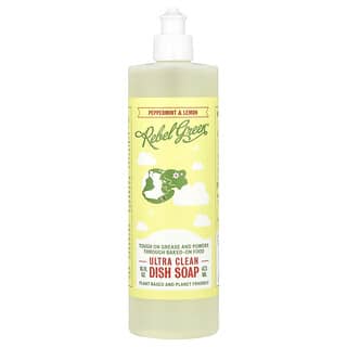 Rebel Green, Ultra Clean Dish Soap, Peppermint & Lemon, 16 fl oz (473 ml)