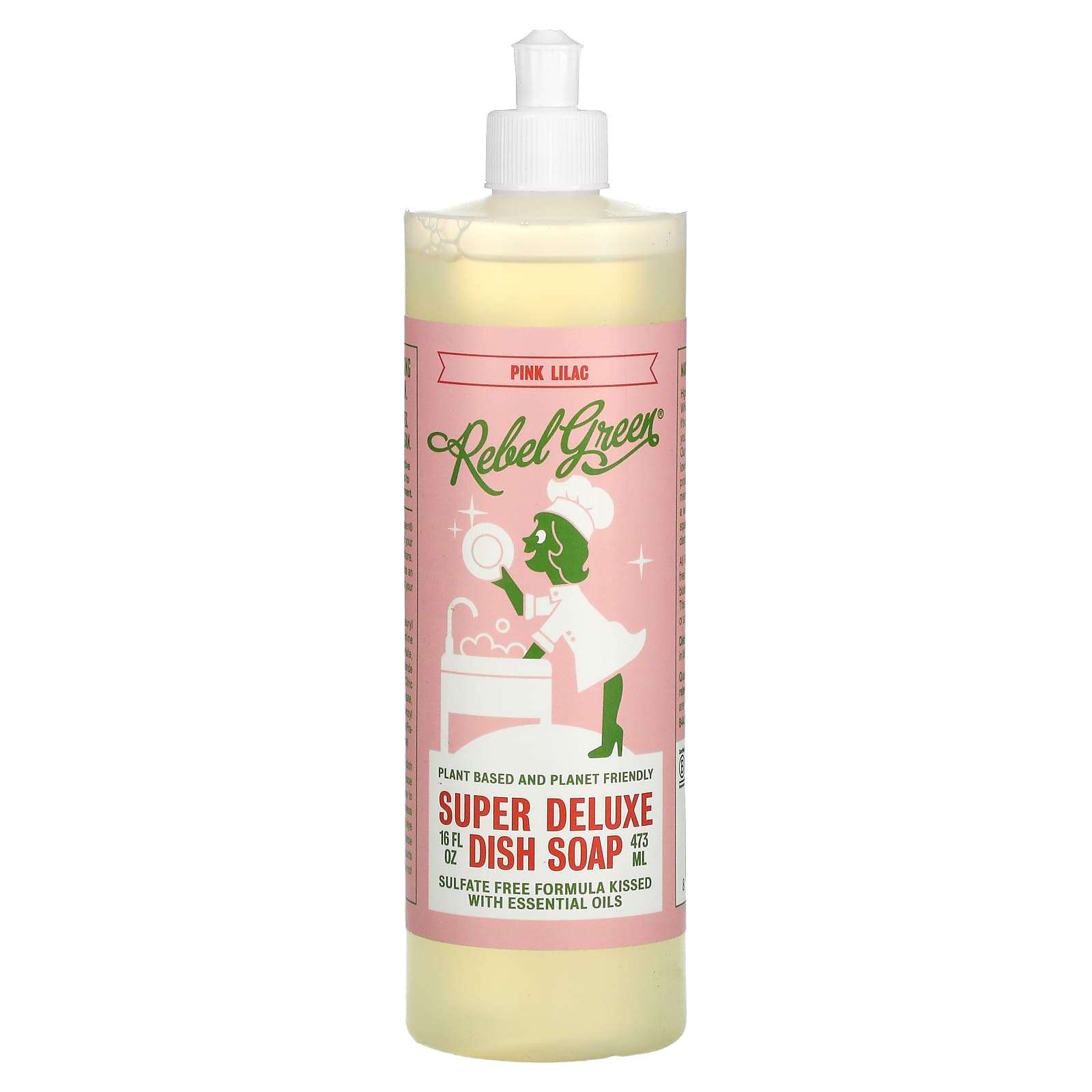 Rebel Green, Super Deluxe Dish Soap, Pink Lilac, 16 fl oz (473 ml)