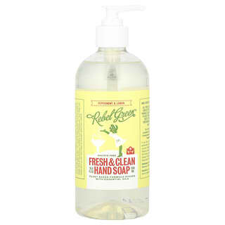 Rebel Green, Sabonete para as Mãos Fresh & Clean, Hortelã-Pimenta e Limão, 500 ml (16,9 fl oz)