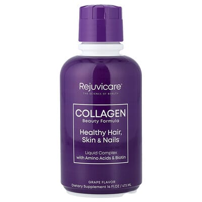Rejuvicare, Collagen Beauty Formula, Liquid Collagen Complex, Grape Flavor, 16 fl oz (473 ml)