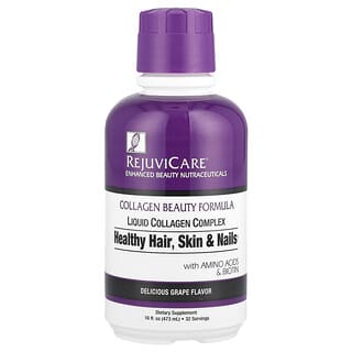 Rejuvicare, Formule beauté au collagène, Complexe de collagène liquide, Cheveux, peau et ongles en bonne santé, Raisin, 480 ml