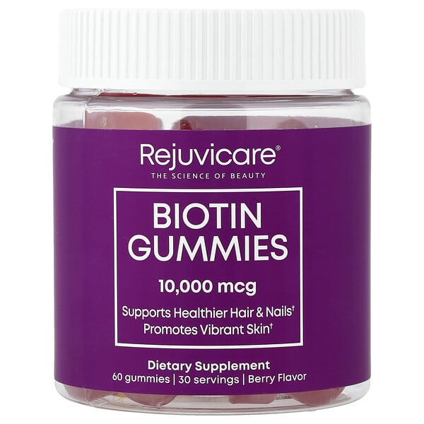 Rejuvicare, Biotin Gummies, Berry, 60 Gummies (5000 mcg per Gummy)