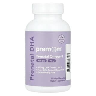 Premom, DHA prénatal, 60 capsules à enveloppe molle