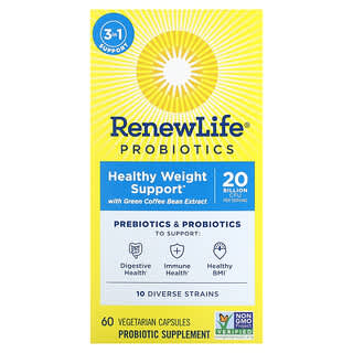 Renew Life‏, פרוביוטיקה, תמיכה במשקל בריא, 60 כמוסות צמחוניות
