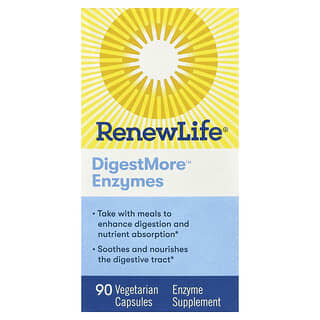 رينيو لايف‏, DigestMore™ Enzymes, 90 Vegetarian Capsules