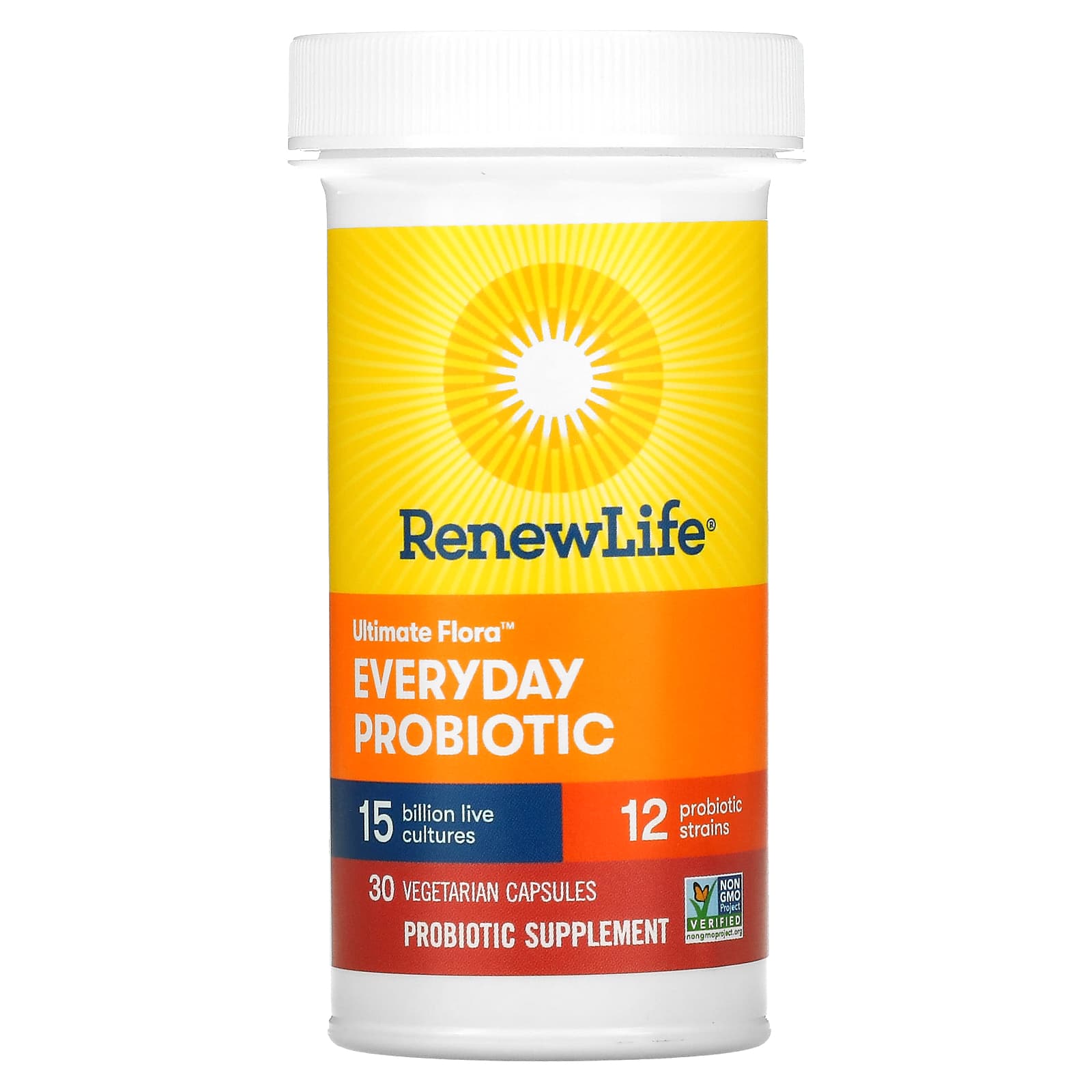 Renew Life, Ultimate Flora, Everyday Probiotic, 15 Billion Live ...