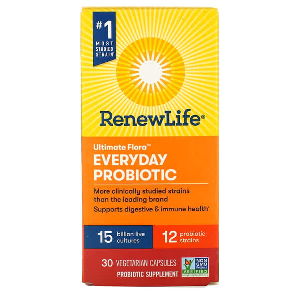 Renew Life, Ultimate Flora, Everyday Probiotic, 15 Billion Live ...